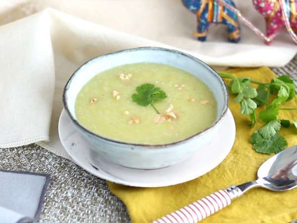 Daun bawang, santan dan sup kari - Persiapan langkah 4