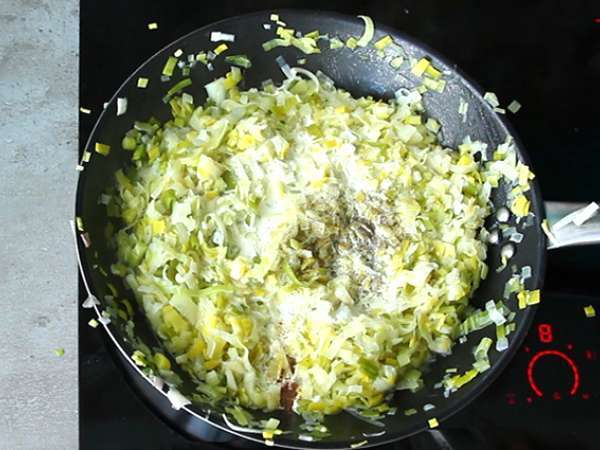 Muffin dengan fondue daun bawang - Persiapan langkah 3