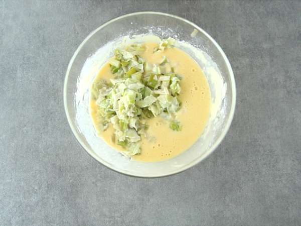 Muffin dengan fondue daun bawang - Persiapan langkah 4