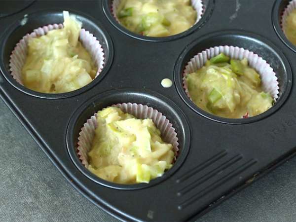 Muffin dengan fondue daun bawang - Persiapan langkah 5