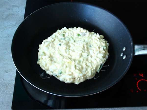 Okonomiyaki - telur dadar Jepang - Persiapan langkah 4