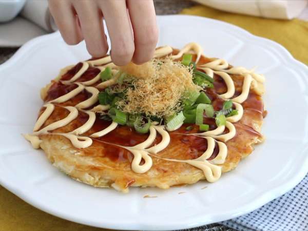 Okonomiyaki - telur dadar Jepang - Persiapan langkah 6