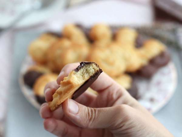 Biskuit spritz untuk camilan - Persiapan langkah 6