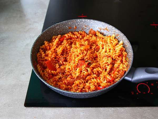 Pasta dengan chorizo - Persiapan langkah 5