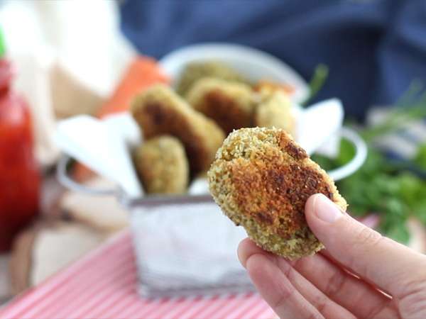 Nugget ayam dengan kacang polong wortel - Persiapan langkah 4