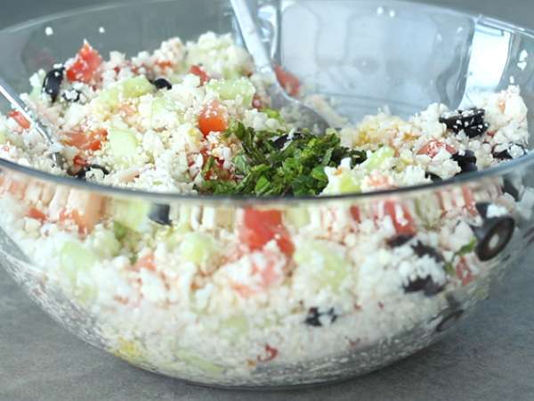100% tabbouleh kembang kol sayuran - Persiapan langkah 2
