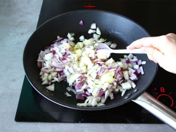 Swiss chard dan tart keju parut - Persiapan langkah 2