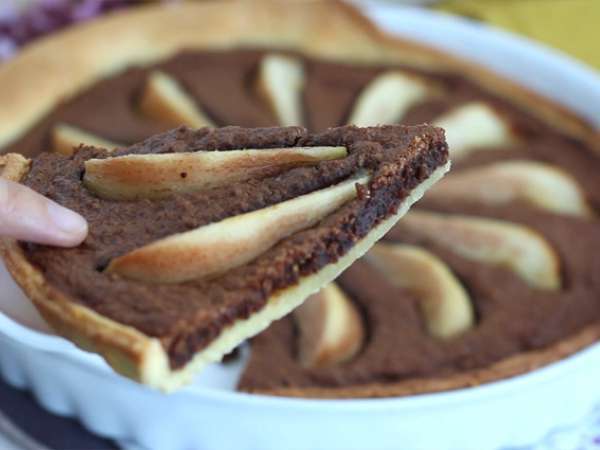 Tart pir dan cokelat - Persiapan langkah 4