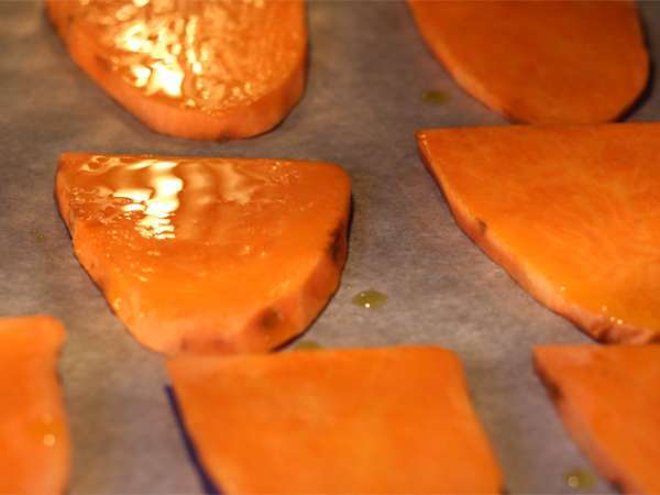 Roti panggang ubi jalar - Persiapan langkah 1