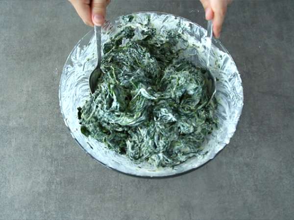 Lasagna cukini dan bayam - Persiapan langkah 4