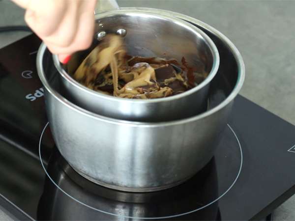 Fudge kacang vegan - Persiapan langkah 1