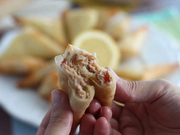 Tuna dan tomat samoussas - Persiapan langkah 5