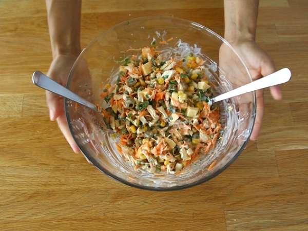 Salpicão - salad Brasil - Persiapan langkah 6