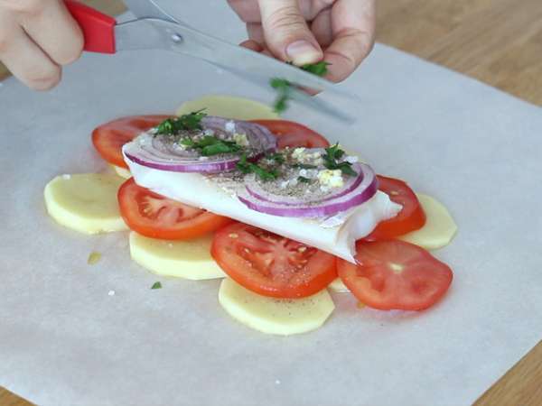 Papillote ikan kod - Persiapan langkah 3
