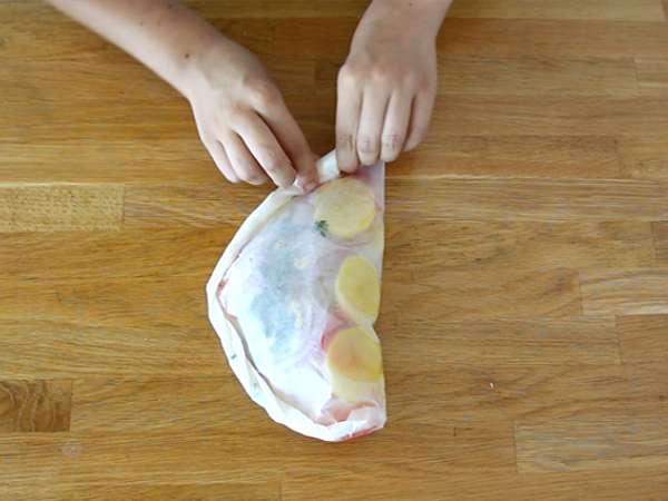 Papillote ikan kod - Persiapan langkah 4