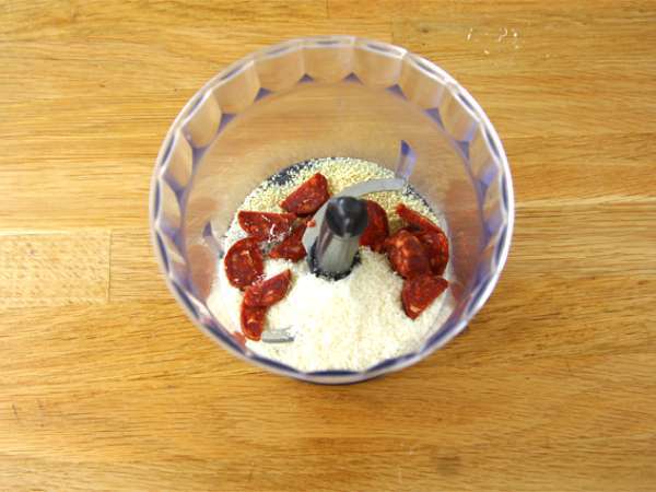 Ikan kod dalam kerak chorizo - Persiapan langkah 1