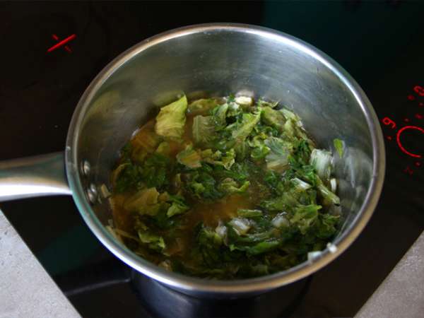 Sup selada dan salad buncis - Persiapan langkah 4