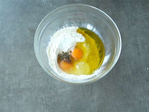 Muffin cukini dan keju kambing - Persiapan langkah 1