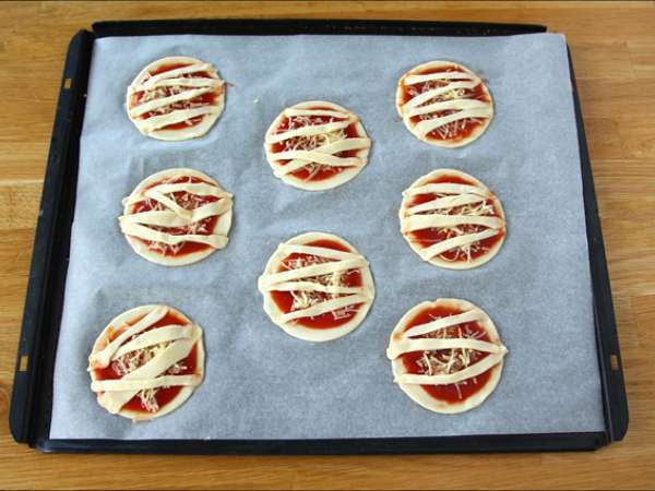 Kue puff pizza mumi - Persiapan langkah 4