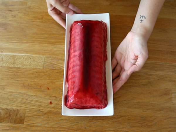 Log tiramisu raspberry - Persiapan langkah 11