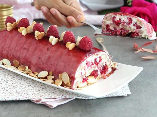 Log tiramisu raspberry - Persiapan langkah 12