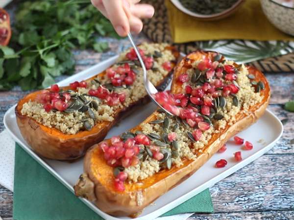 Butternut diisi dengan quinoa dan delima - Persiapan langkah 4