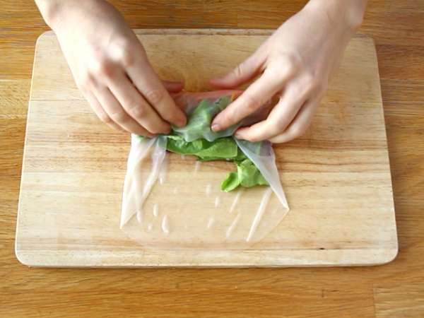 Lumpia vegetarian - kubis merah dan ubi jalar - Persiapan langkah 6