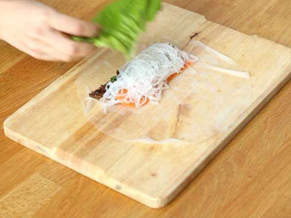 Lumpia - daging sapi yang diasinkan - Persiapan langkah 5