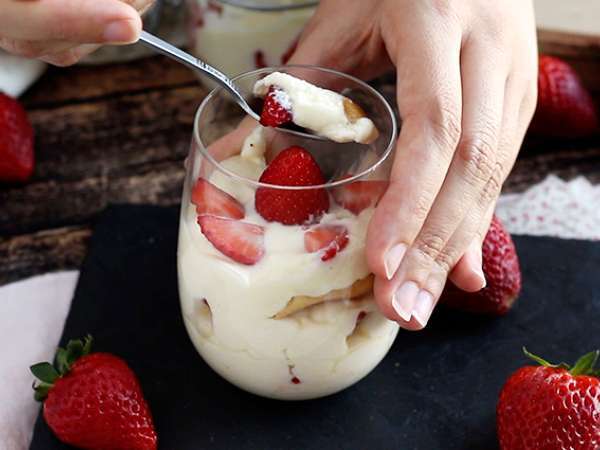 Verrines tiramisu stroberi dingin - Persiapan langkah 7