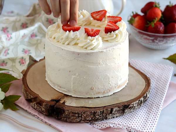 Kue lapis dengan stroberi dan krim mascarpone - Persiapan langkah 11