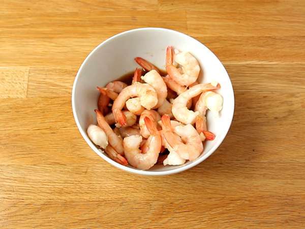 Wajan sayuran dengan udang - Persiapan langkah 1