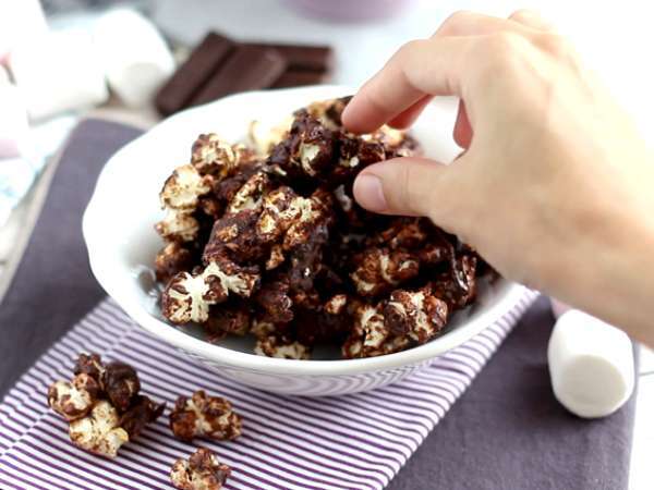 Popcorn cokelat dan marshmallow - Persiapan langkah 7