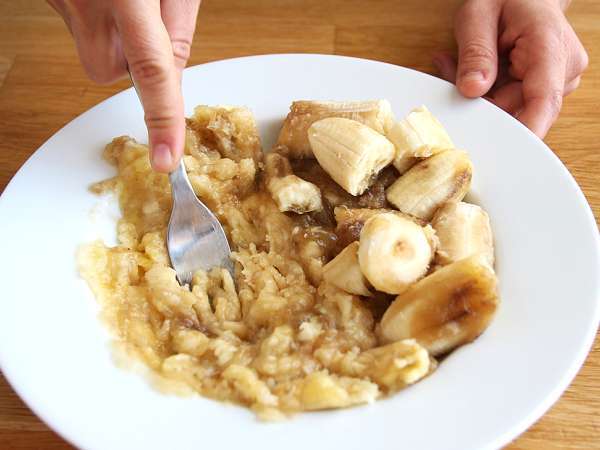 Kue pisang bebas gula - Roti pisang - Persiapan langkah 1