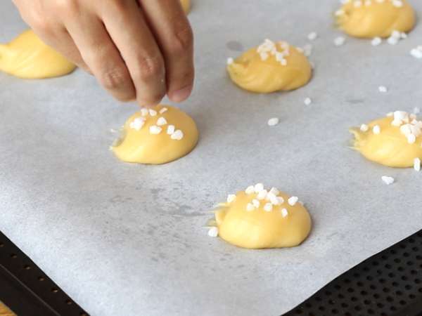 Chouquette, choux dengan gula mutiara - Persiapan langkah 4