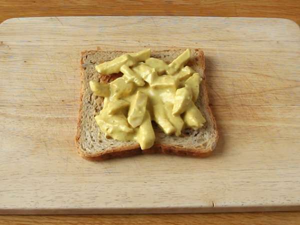 Sandwich Klub Kari Ayam - Persiapan langkah 3