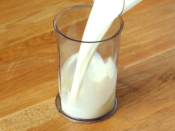 Lactonnaise. Mayones susu, bebas telur - Persiapan langkah 1