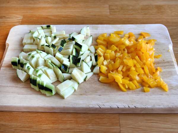 Omelet lada dan cukini - Persiapan langkah 1