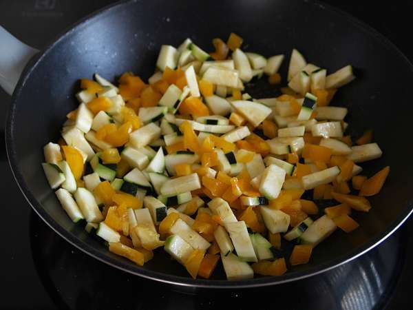 Omelet lada dan cukini - Persiapan langkah 2