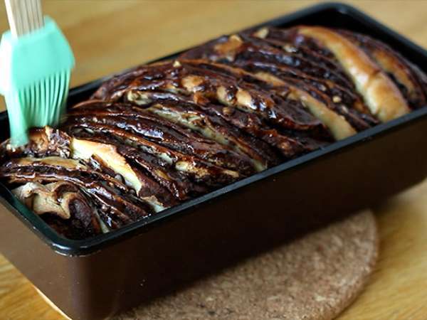 Babka brioche cokelat dan kemiri - Persiapan langkah 9