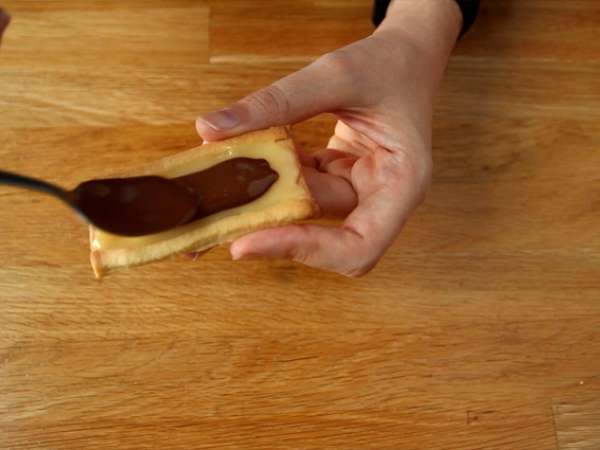 Biskuit twix karamel dan cokelat susu - Persiapan langkah 9