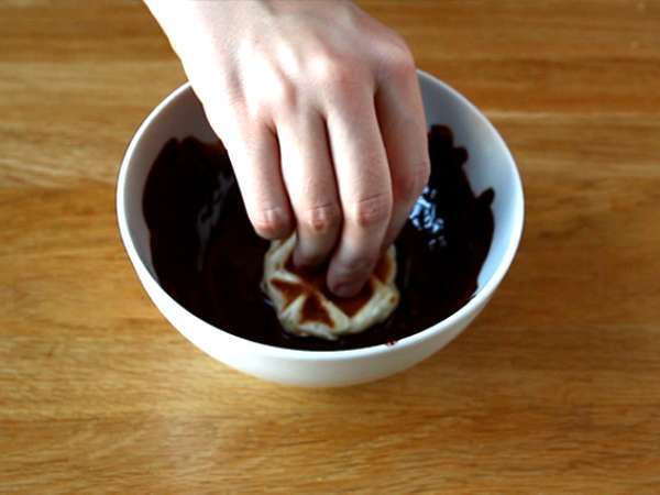 Wafel cokelat mini - Persiapan langkah 5