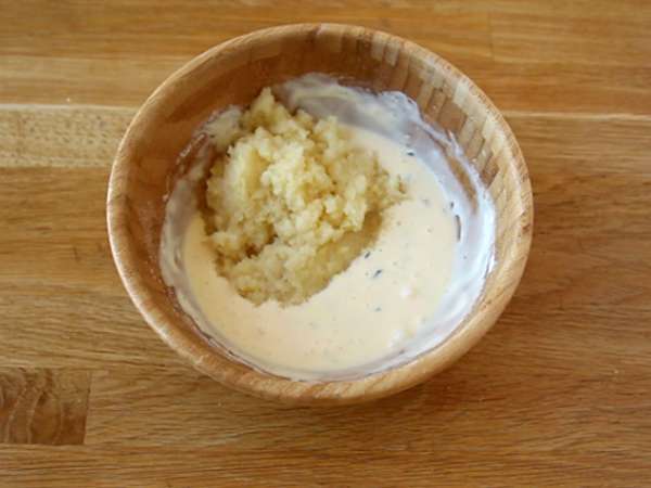 Wafel kentang - Sandwich wafel dengan salmon asap dan fromage frais - Persiapan langkah 2