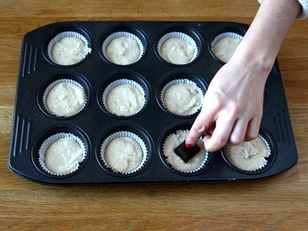 Muffin jantung cokelat - Vegan dan bebas gluten - Persiapan langkah 3