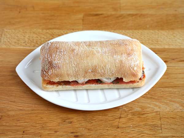 Salmon, mozzarella, dan panini dill - Persiapan langkah 4