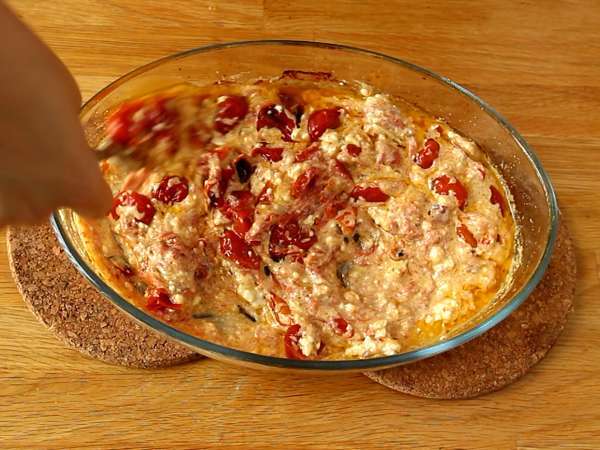 Tagliatelle tomat ceri feta - pasta feta panggang - Persiapan langkah 6