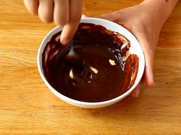 Kue kering harimau cokelat - ganache renyah - Persiapan langkah 7