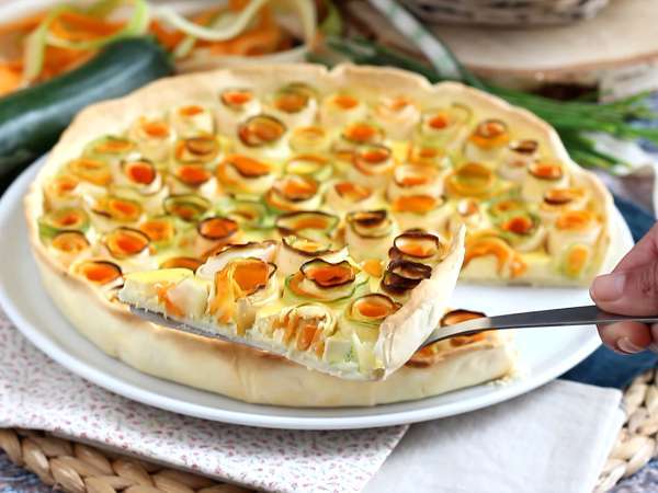 Cukini merah muda dan quiche wortel - Persiapan langkah 6