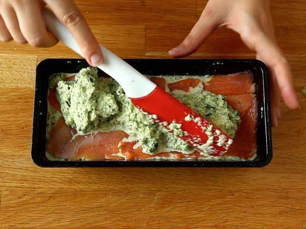 Terrine cukini dan salmon asap - Persiapan langkah 6