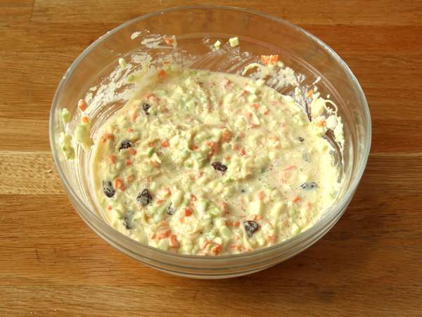 Kue semolina dengan cukini dan wortel - Persiapan langkah 3