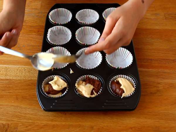 Muffin marmer - Persiapan langkah 4